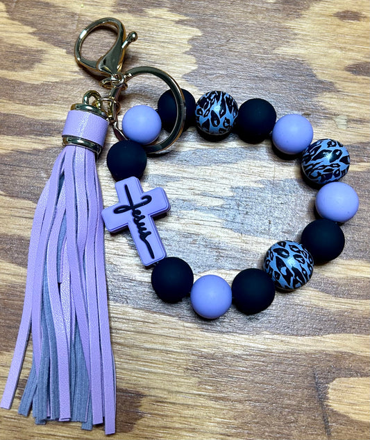 Cross and Tassle Key Chain