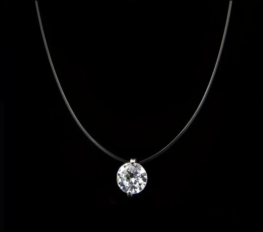 zirconia floating necklace